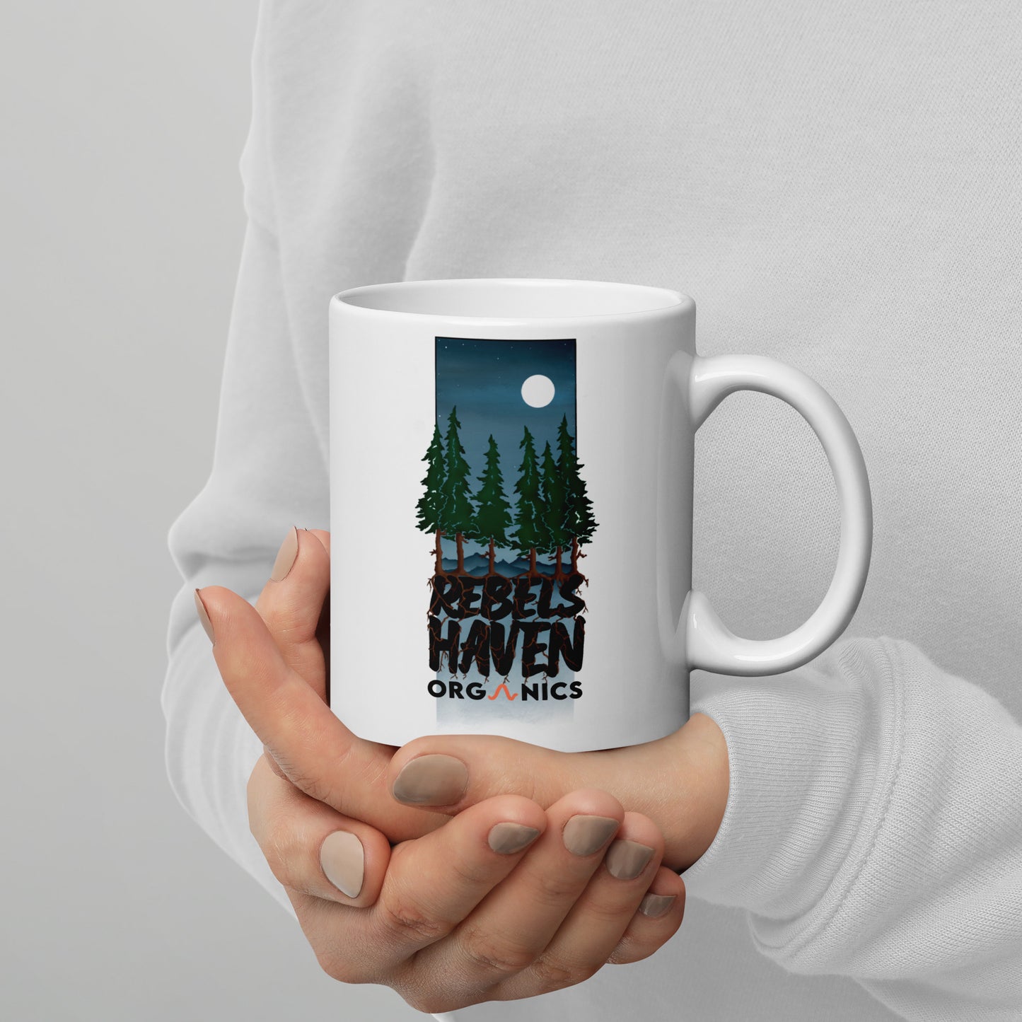 White glossy mug