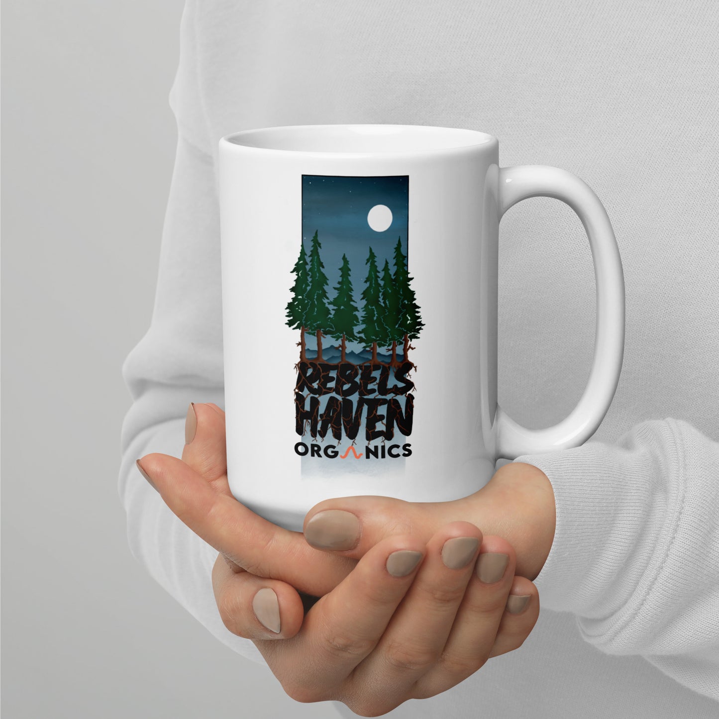 White glossy mug