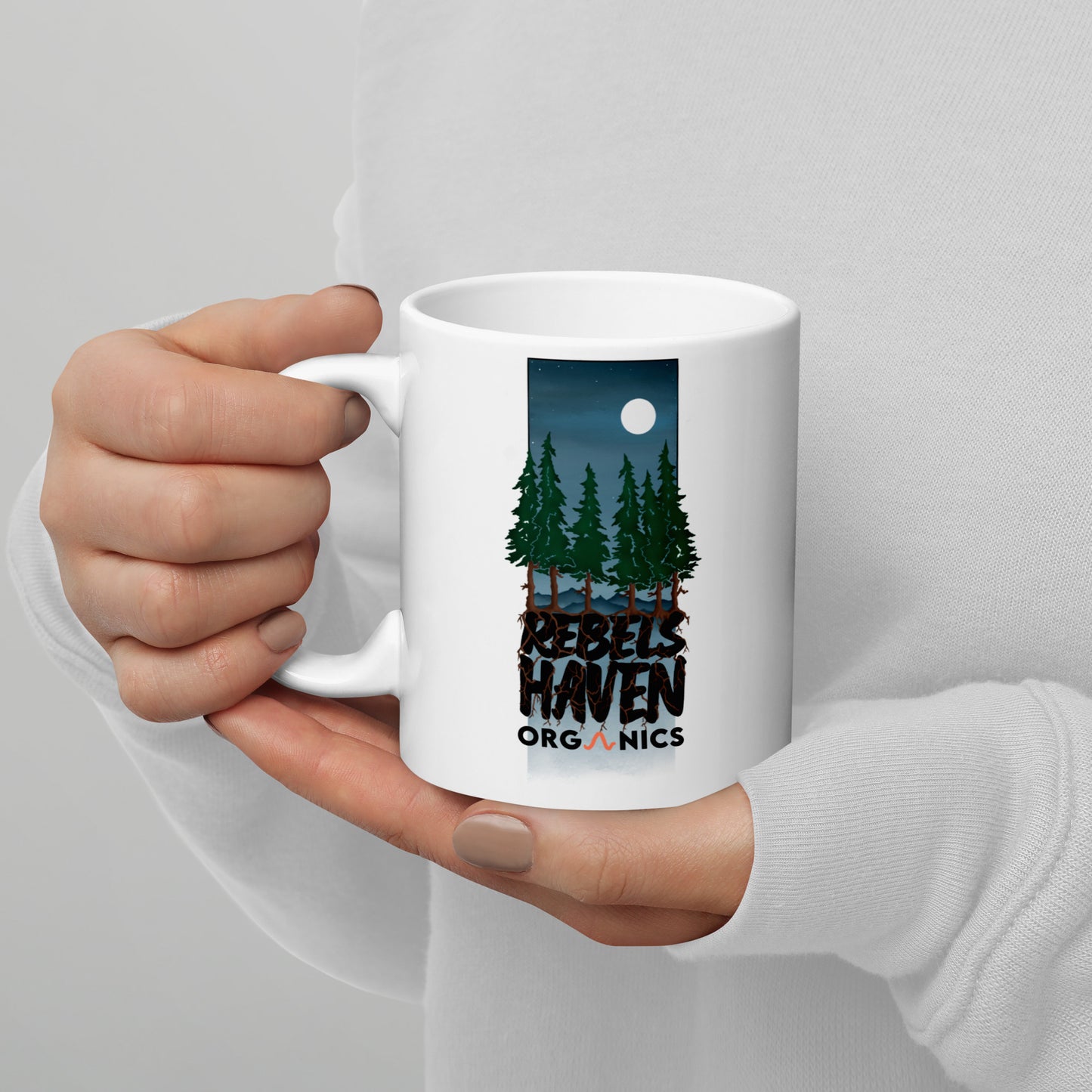 White glossy mug